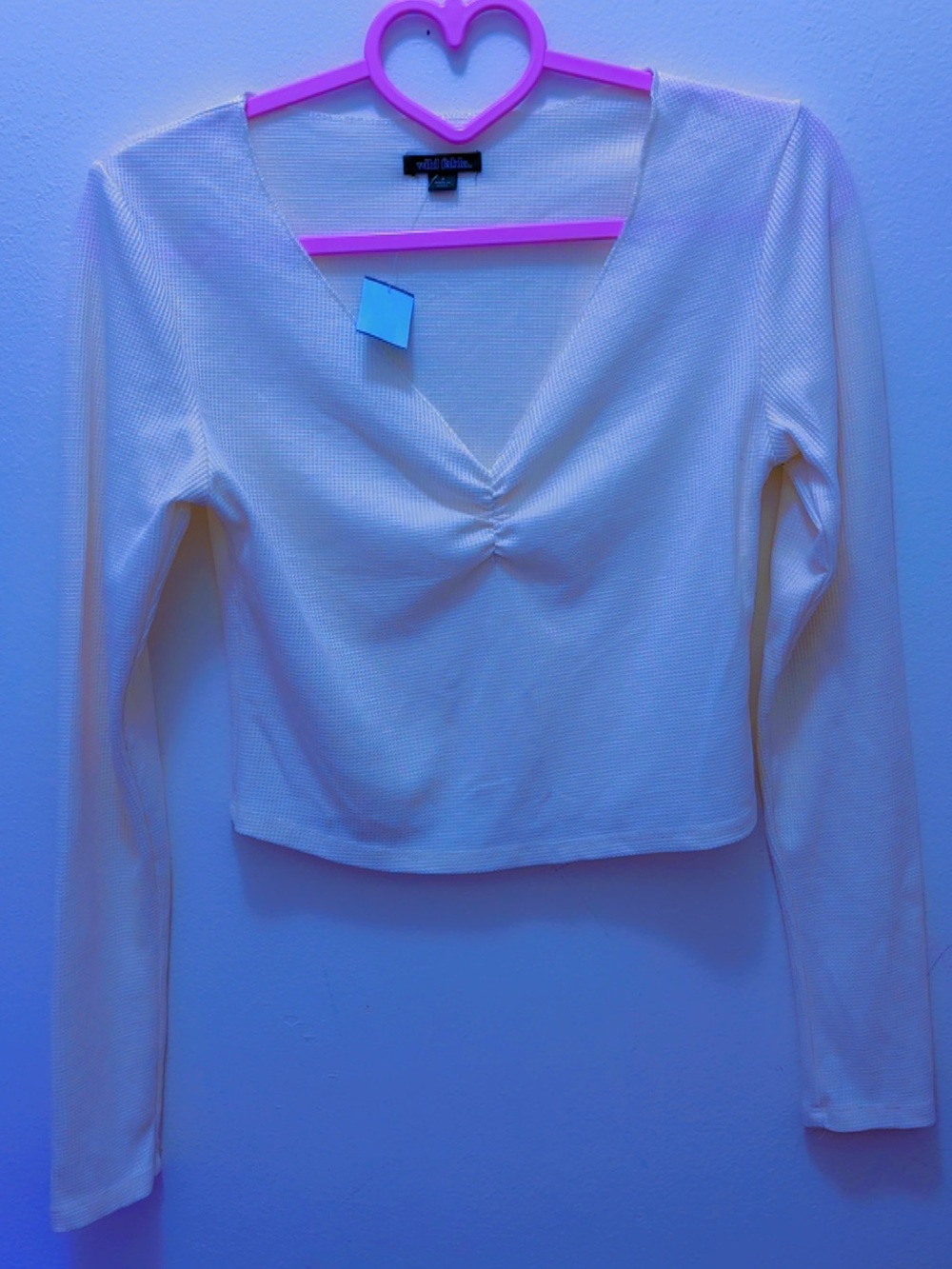 wild fable Cream V-Neck Long Sleeve Twist Front Top